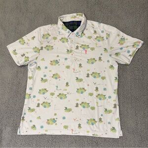 William Murray Polo Shirt Mens Large White Beep Beep Golf Performance Arizona